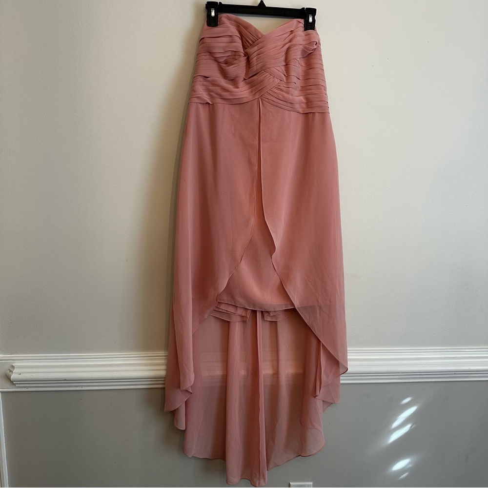 David's Bridal High-Low Light Pink Dress